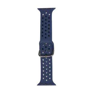 Silicone Watch Band For Apple Watch Series 8&7 41mm / SE 2&6&SE&5&4 40mm / 3&2&1 38mm(Dark Blue)