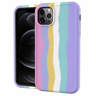 For iPhone 13 mini Rainbow Silicone +PC Shockproof Skid-proof Dust-proof Case (Rainbow Pink)