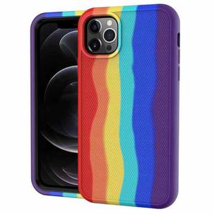 For iPhone 13 Pro Max Rainbow Silicone +PC Shockproof Skid-proof Dust-proof Case (Rainbow Red)