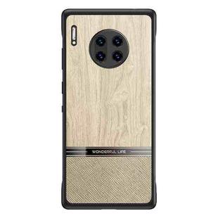 For Huawei Mate 30 Pro Shang Rui Wood Grain Skin PU + TPU Shockproof Case(Wood Color)