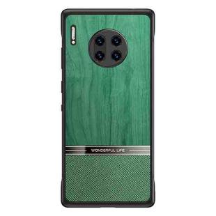 For Huawei Mate 30 Pro Shang Rui Wood Grain Skin PU + TPU Shockproof Case(Green)