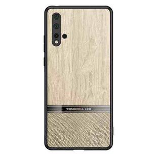 For Huawei nova 5 Shang Rui Wood Grain Skin PU + TPU Shockproof Case(Wood Color)