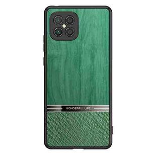For Huawei nova 8 SE Shang Rui Wood Grain Skin PU + TPU Shockproof Case(Green)