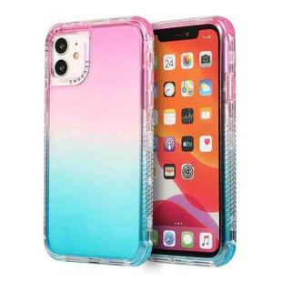 For iPhone 11 Pro 3 In 1 Dreamland PC + TPU Gradient Two-color Transparent Border Protective Case (Pink Blue)