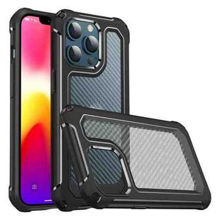 Shockproof PC + Carbon Fiber Texture TPU Armor Protective Case For iPhone 13 Pro(Black)