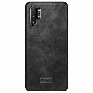 For Huawei Mate 30 SULADA Shockproof TPU + Handmade Leather Protective Case(Black)