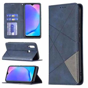 For vivo Y11/Y15/Y12/Y17 Rhombus Texture Horizontal Flip Magnetic Leather Case with Holder & Card Slots(Blue)
