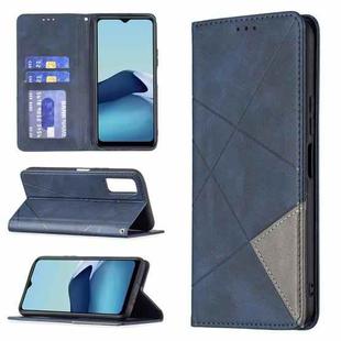 For vivo Y20 Rhombus Texture Horizontal Flip Magnetic Leather Case with Holder & Card Slots(Blue)
