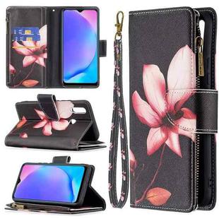 For vivo Y11/Y15/Y12/Y17 Colored Drawing Pattern Zipper Horizontal Flip Leather Case with Holder & Card Slots & Wallet(Lotus)