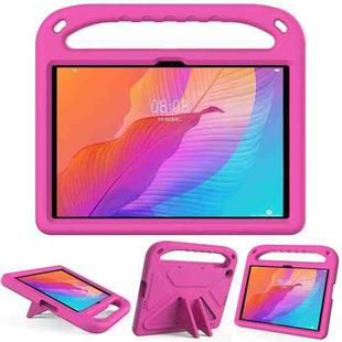 For Huawei Enjoy Tablet 2 / MatePad T10 / T10s Portable Handle EVA Shockproof Anti Falling Protective Case with Triangle Holder(Rose Red)