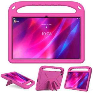 For Lenovo Tab P11 TB-J606F / Tab P11 Plus TB-J607F Portable Handle EVA Shockproof Anti Falling Protective Case with Triangle Holder(Rose Red)