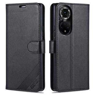 AZNS Sheepskin Texture Horizontal Flip Leather Case with Holder & Card Slots & Wallet For Honor 50(Black)