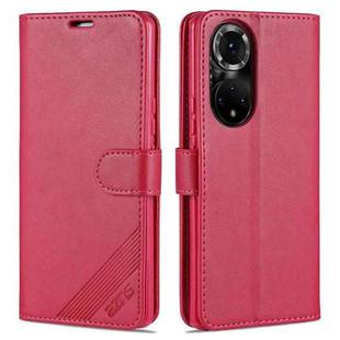 AZNS Sheepskin Texture Horizontal Flip Leather Case with Holder & Card Slots & Wallet For Honor 50(Red)