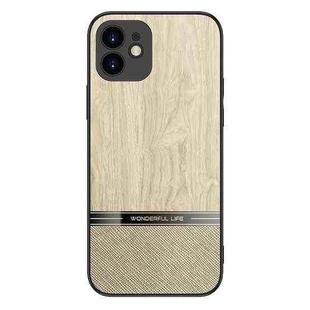 Shang Rui Wood Grain Skin PU + TPU Shockproof Case For iPhone 12 mini(Wood Color)