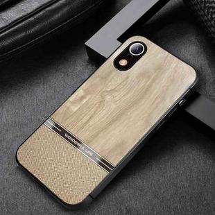 Shang Rui Wood Grain Skin PU + TPU Shockproof Case For iPhone XR(Wood Color)