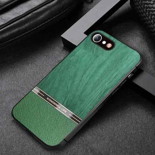 For iPhone SE 2022 / SE 2020 / 8 / 7 Shang Rui Wood Grain Skin PU + TPU Shockproof Case(Green)