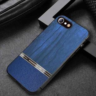 For iPhone SE 2022 / SE 2020 / 8 / 7 Shang Rui Wood Grain Skin PU + TPU Shockproof Case(Blue)