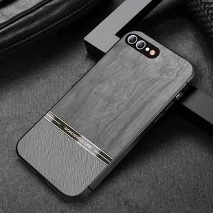 Shang Rui Wood Grain Skin PU + TPU Shockproof Case For iPhone 8 Plus / 7 Plus(Grey)
