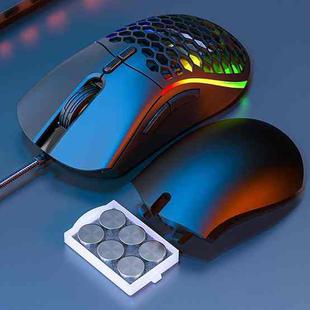 iMICE T60 7-key Custom Colorful Luminous Wired Honeycomb Gaming Mouse, Cable Length: 1.8m(Black)