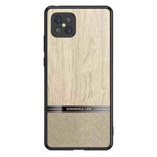 For OPPO A92s Shang Rui Wood Grain Skin PU + TPU Shockproof Case(Wood Color)