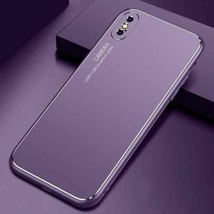 For iPhone X / XS Cool Frosted Metal TPU Shockproof Case(Purple)