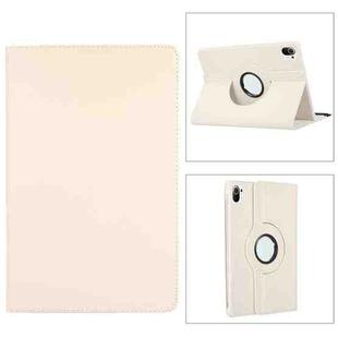 For Xiaomi Pad 5 Pro / Pad 5  360 Degree Rotation Litchi Texture Flip Leather Case with Holder(White)