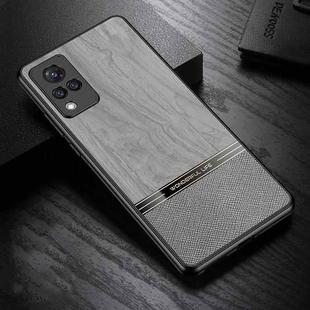 For vivo S9 Shang Rui Wood Grain Skin PU + TPU Shockproof Case(Grey)