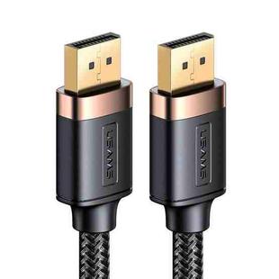 USAMS US-SJ531 U74 DP to DP 4K Glossy Aluminum Alloy HD Audio and Video Cable, Cable Length: 2m(Black)
