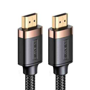 USAMS US-SJ529 U74 HDMI to HDMI 4K Glossy Aluminum Alloy HD Audio and Video Cable, Cable Length:3m(Black)