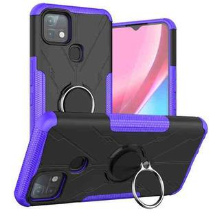 For Infinix Hot 10i Armor Bear Shockproof PC + TPU Protective Case with Ring Holder(Purple)