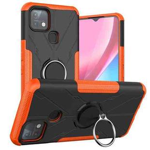 For Infinix Hot 10i Armor Bear Shockproof PC + TPU Protective Case with Ring Holder(Orange)