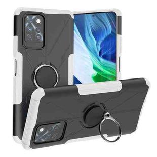 For Infinix Note 10 Pro Armor Bear Shockproof PC + TPU Protective Case with Ring Holder(White)