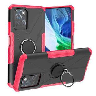 For Infinix Note 10 Pro Armor Bear Shockproof PC + TPU Protective Case with Ring Holder(Rose Red)