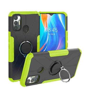 For Tecno Spark 7 Armor Bear Shockproof PC + TPU Protective Case with Ring Holder(Green)