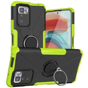 For Xiaomi Redmi Note 10 Pro 5G Armor Bear Shockproof PC + TPU Protective Case with Ring Holder(Green)