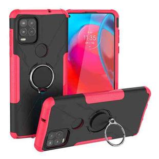 For Motorola Moto G Stylus 5G Armor Bear Shockproof PC + TPU Protective Case with Ring Holder(Rose Red)