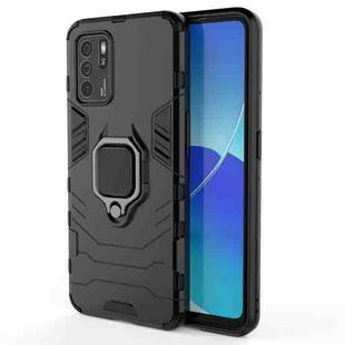 For OPPO Reno6 Z Shockproof PC + TPU Protective Case with Magnetic Ring Holder(Black)