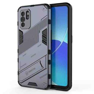 For OPPO Reno6 Z Punk Armor 2 in 1 PC + TPU Shockproof Case with Invisible Holder(Grey)