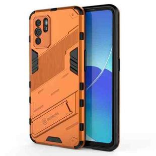 For OPPO Reno6 Z Punk Armor 2 in 1 PC + TPU Shockproof Case with Invisible Holder(Orange)