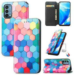 For OnePlus Nord N200 5G Colorful Magnetic Horizontal Flip PU Leather Case with Holder & Card Slot & Wallet(Colorful Cube)