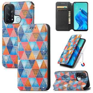 For OPPO Reno 5A Colorful Magnetic Horizontal Flip PU Leather Case with Holder & Card Slot & Wallet(Rhombus Mandala)