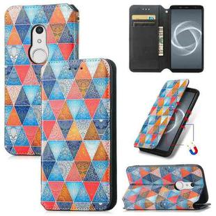 For Fujitsu Arrows BZ02/Be4 Plus/F-41B Colorful Magnetic Horizontal Flip PU Leather Case with Holder & Card Slot & Wallet(Rhombus Mandala)