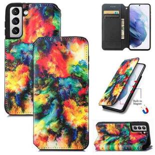 For Samsung Galaxy S21+ 5G Colorful Magnetic Horizontal Flip PU Leather Case with Holder & Card Slot & Wallet(Colorful Cloud)