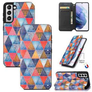 For Samsung Galaxy S21+ 5G Colorful Magnetic Horizontal Flip PU Leather Case with Holder & Card Slot & Wallet(Rhombus Mandala)