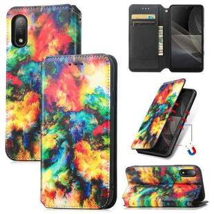 For Sony Xperia Ace II Colorful Magnetic Horizontal Flip PU Leather Case with Holder & Card Slot & Wallet(Colorful Cloud)