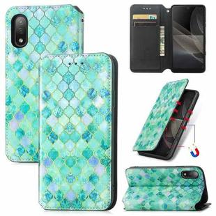 For Sony Xperia Ace II Colorful Magnetic Horizontal Flip PU Leather Case with Holder & Card Slot & Wallet(Emerald)