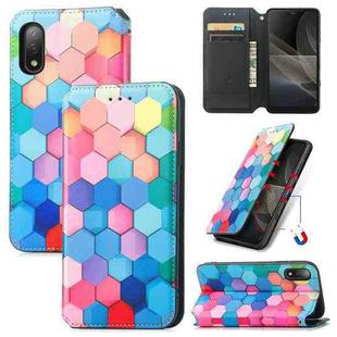 For Sony Xperia Ace II Colorful Magnetic Horizontal Flip PU Leather Case with Holder & Card Slot & Wallet(Colorful Cube)