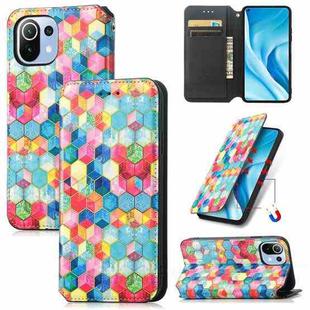 For Xiaomi Mi 11 Lite Colorful Magnetic Horizontal Flip PU Leather Case with Holder & Card Slot & Wallet(Magic Space)