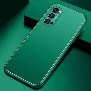 For OPPO Reno4 Pro Cool Frosted Metal TPU Shockproof Case(Green)