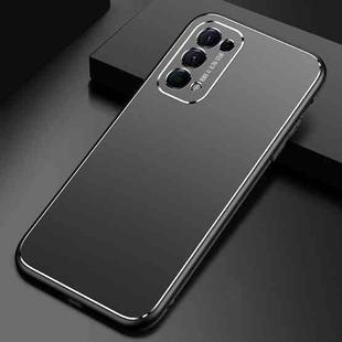For OPPO Reno5 Pro Cool Frosted Metal TPU Shockproof Case(Black)